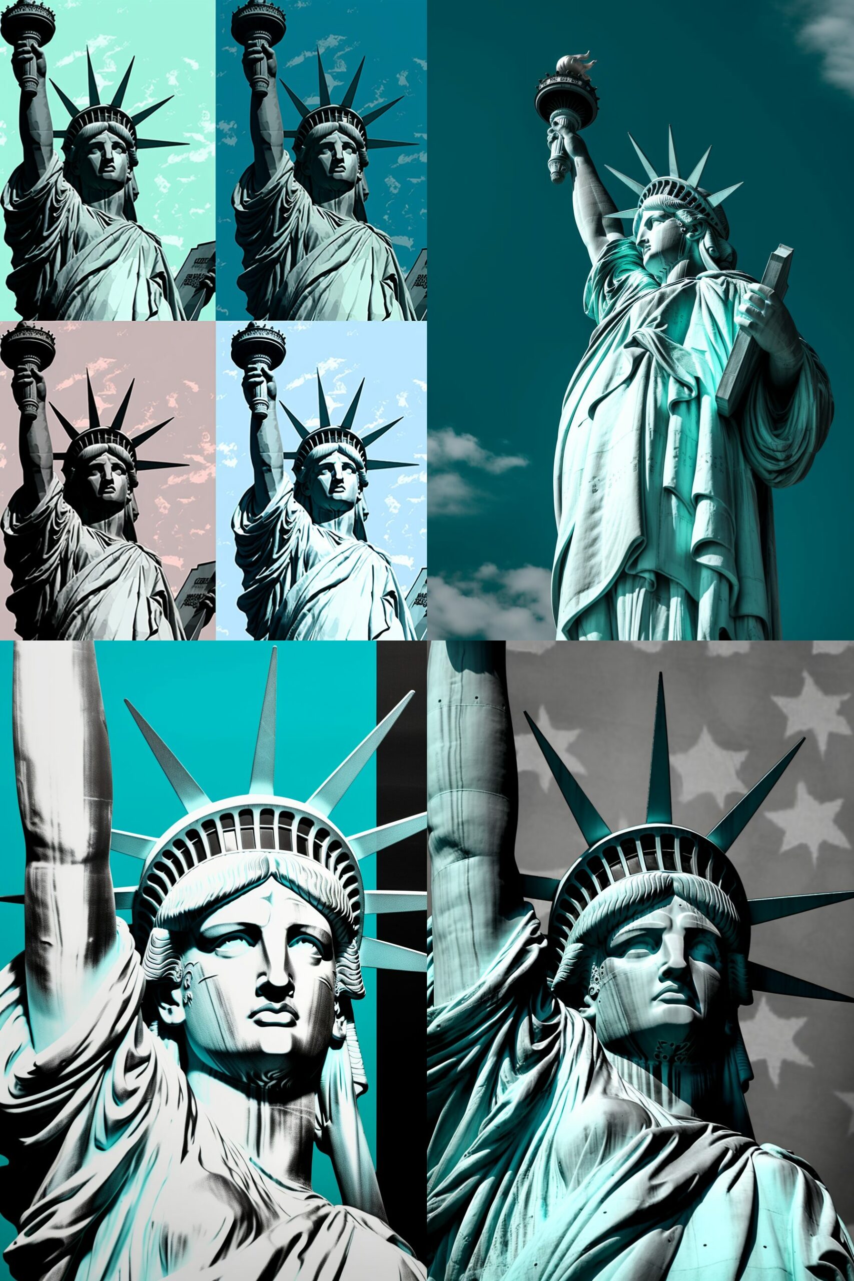 Quadro Statua Libertà stile Andy Warhol